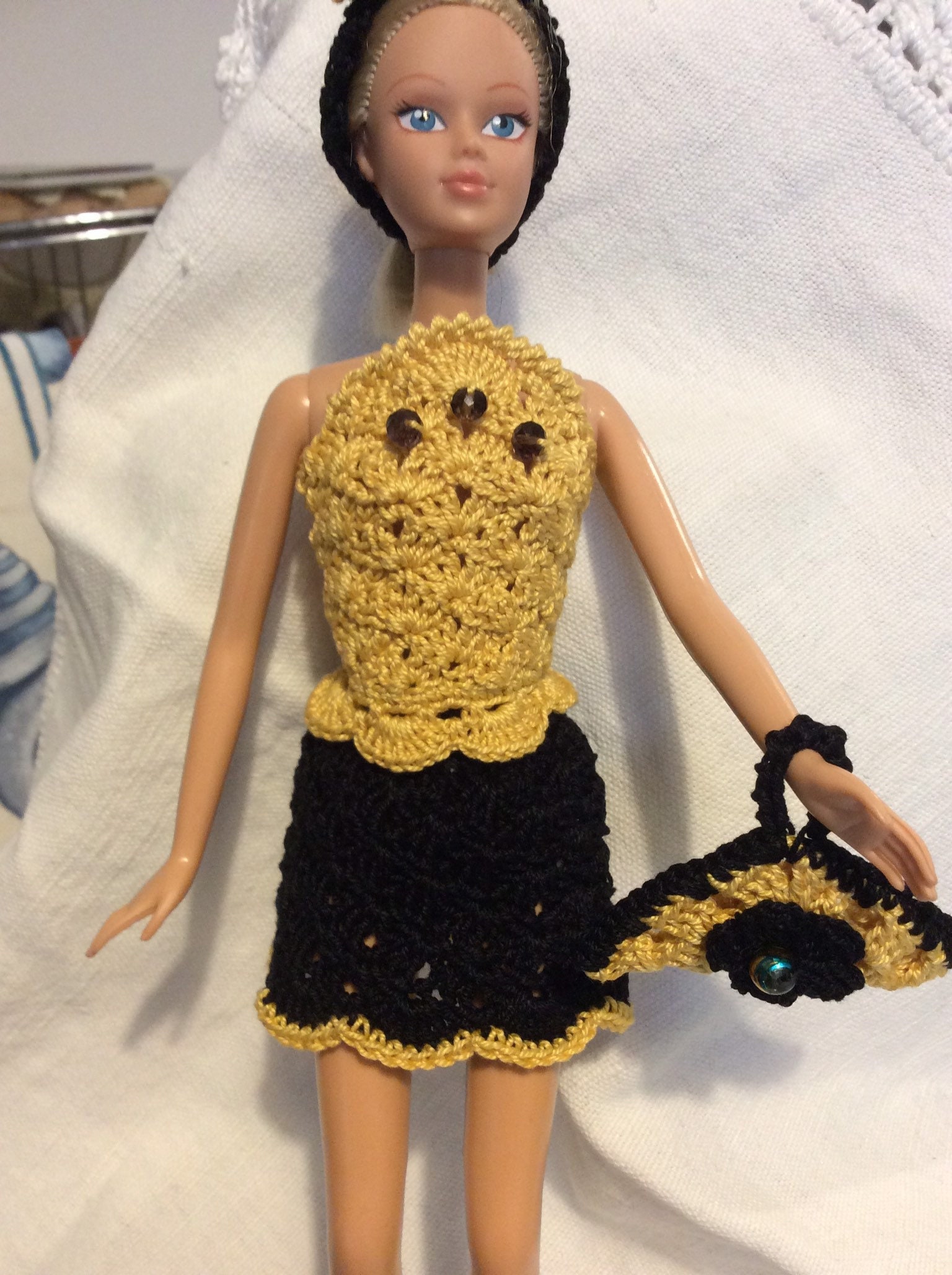 Barbie Dress Crochet Dress for Doll OOAK Etsy