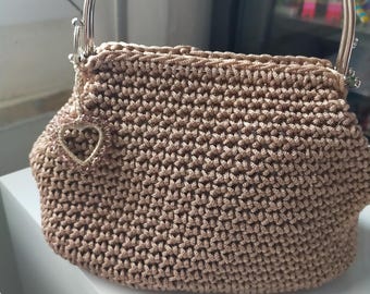 Crochet bag, pyramid bag, wrist bag