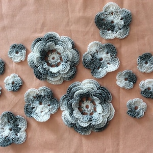 Applicazioni uncinetto, chiudi pacco uncinetto, fiori uncinetto