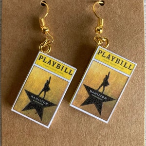 Custom Mini Playbill earrings - any show or musical, personalised tiny playbill lightweight earrings, perfect gift for musical theatre lover