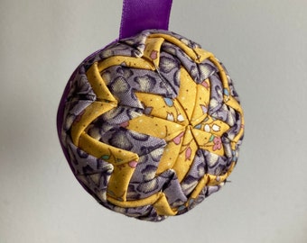 Quilted Origami Bauble Decoration Ornament, unique Christmas tree ornament