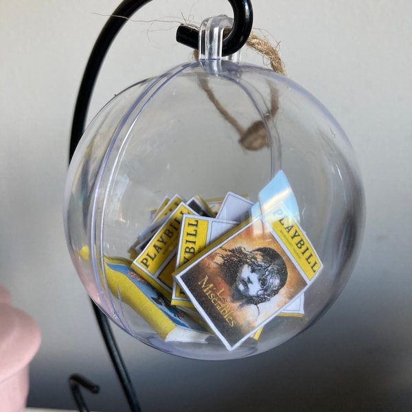 Custom Playbill Bauble Decoration Ornament - show off your favourite playbills shows and musicals. For musical theatre lovers.