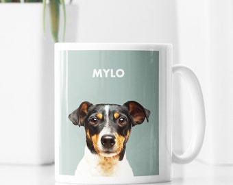 Pet portrait custom mug, Pet Portrait mug, Personalized pet gift, pet portrait to painting, pet portrait from photo, custom mug, dog mug