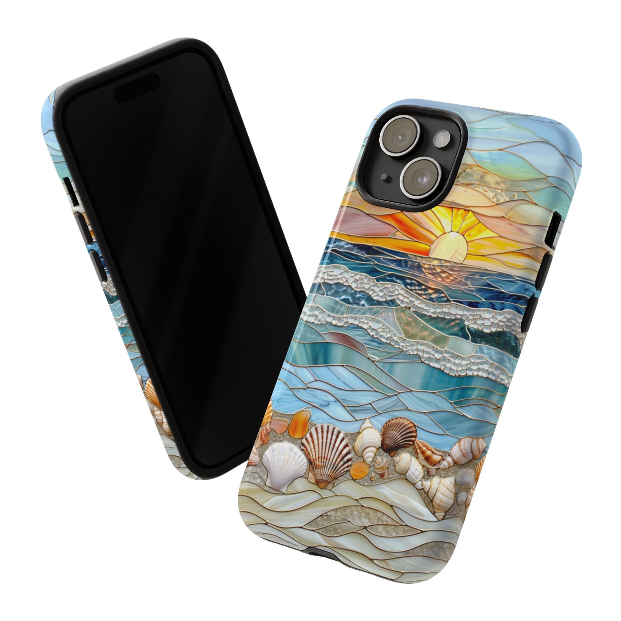 Stained Glass Beach Sunset Phone Case for iPhone & Samsung