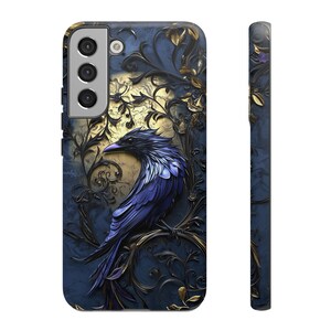 Gothic Dark Academia Stained Glass Look Raven Phone Case - 3D Halloween ...