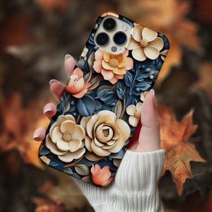 Autumn Floral Phone Case for iPhone 15 Pro, 16 Pro Max | Fall Flowers MagSafe Cover – Pixel 9, Galaxy S25