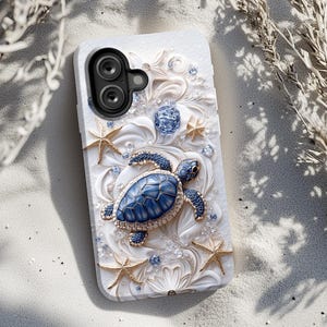 Blue Sea Turtle Beach Phone Case - Ocean Theme Protective Cover for iPhone 16, Samsung Galaxy S25, Google Pixel 9 ps2112 iPhone 17