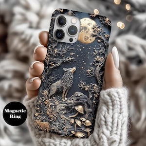 Wolf Moon MagSafe iPhone Case: Forest Night Scene, Mystical Woodland Cover iPhone 17 ps2117F
