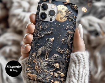 Wolf Moon MagSafe iPhone Case: Forest Night Scene, Mystical Woodland Cover iPhone 17 ps2117F