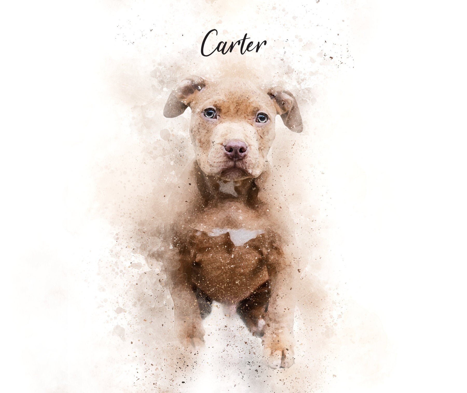 Pet Portrait Tag- Pit Bull