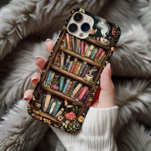 Coque de portable Fairy Garden Bookish - Coque de téléphone pour les amoureux des livres - Disponible pour iPhone, Samsung, Google Pixel, livres de contes de fées magiques ps12