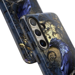 Gothic Dark Academia Stained Glass Look Raven Phone Case - 3D Halloween ...