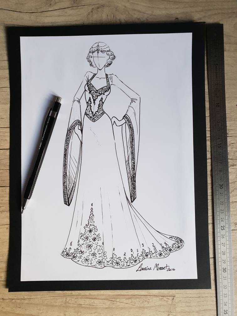 medieval dresses drawing