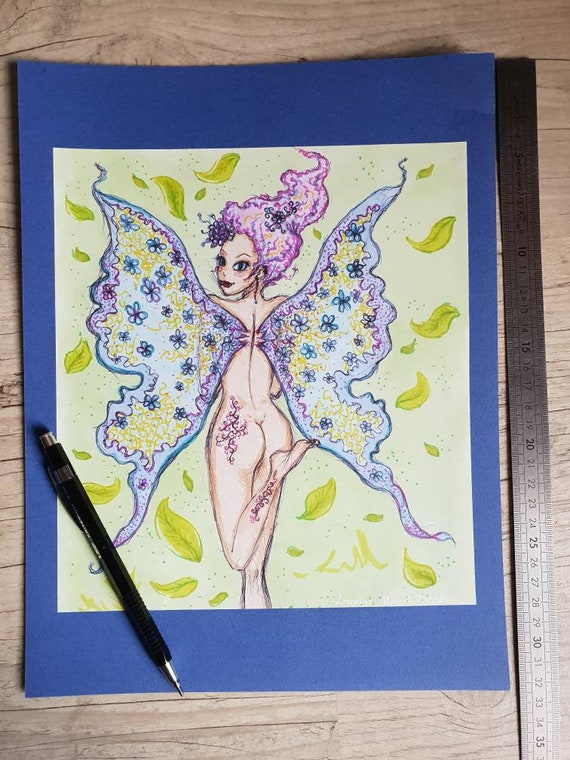 Illustration Originale Dessin Croquis Fee Sexy Fesses Etsy