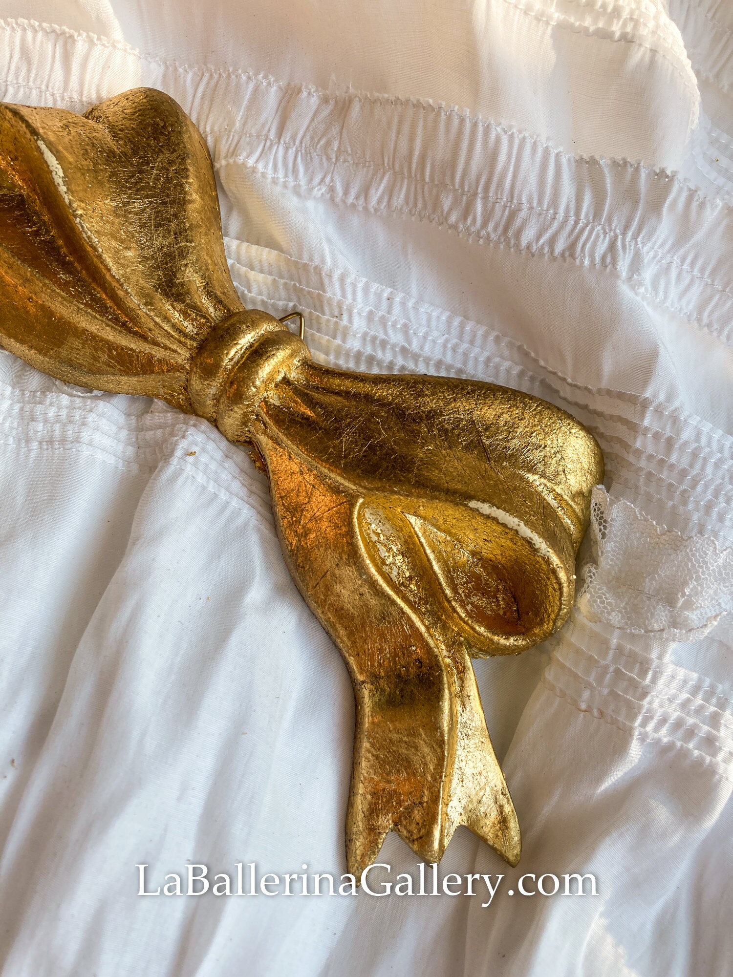 Italian Florentine Ribbon Bow Wall Hanging Wood Gold Baroque Rococo ...