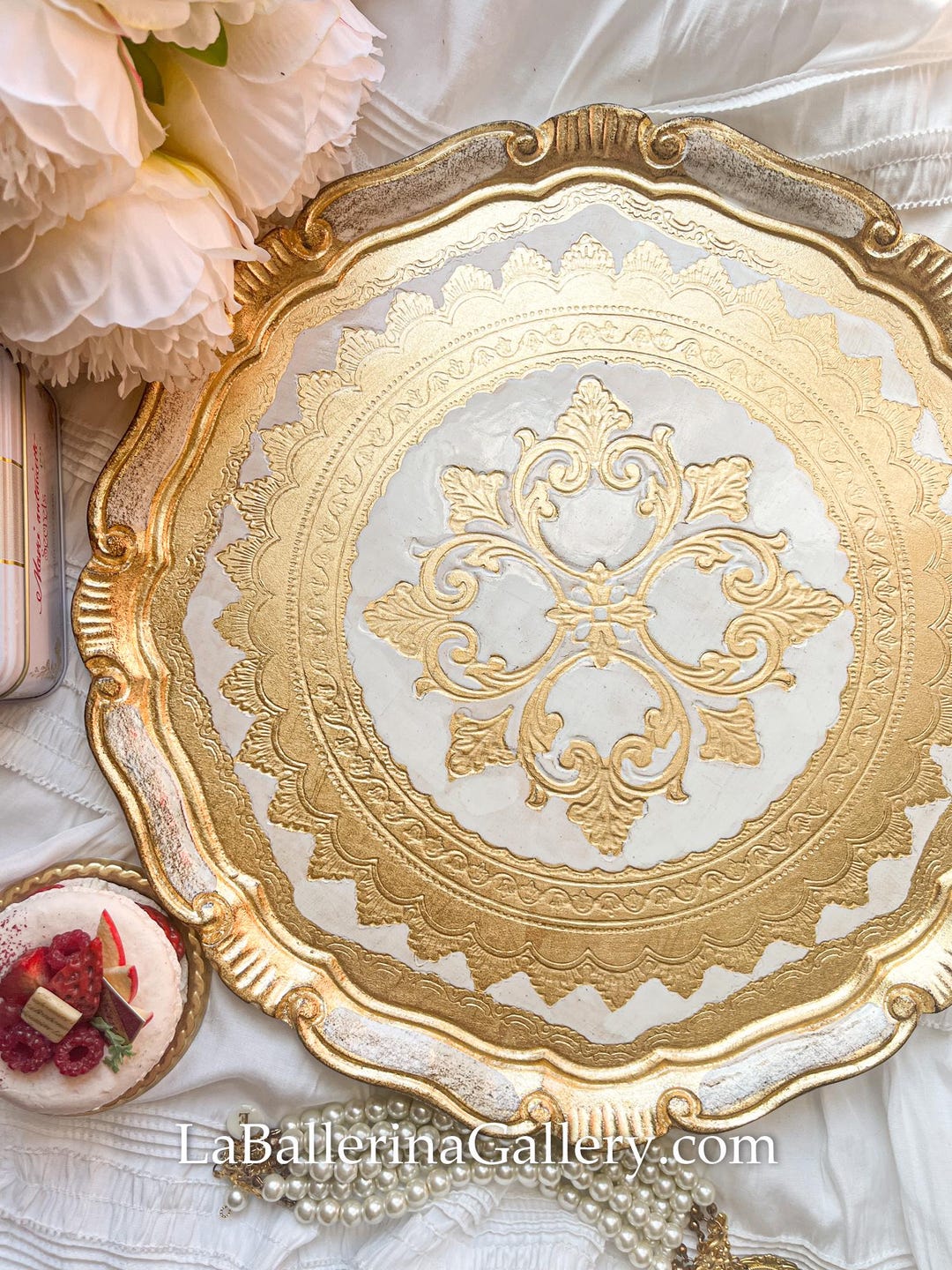 Italian Florentine Tray Wooden Wood Gold Baroque Rococo Tea Board ...