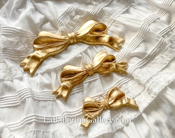 Italian Florentine ribbon bow Wall hanging wood gold baroque rococo home decoration antique vintage style relief shabby chic made to order