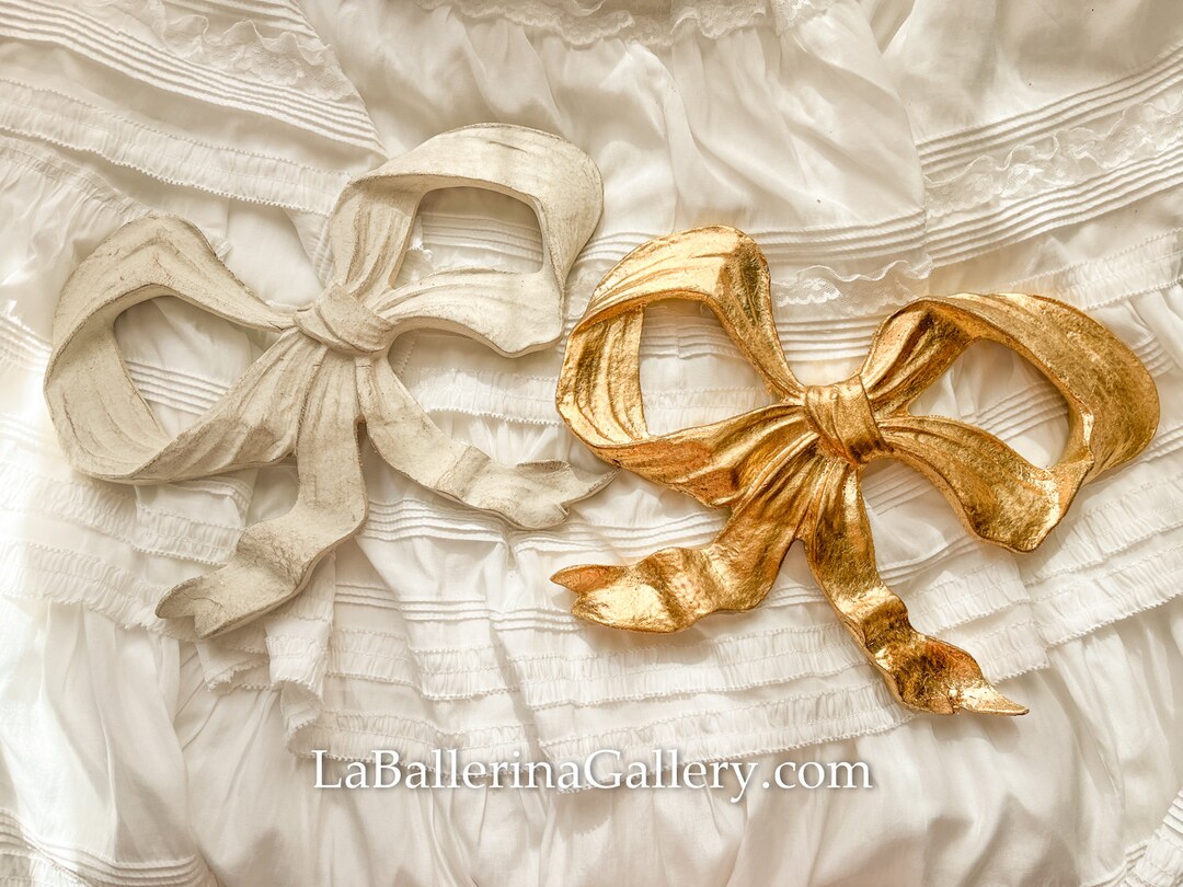 Italian Florentine Ribbon Bow Wall Hanging Wood Gold Baroque Rococo ...