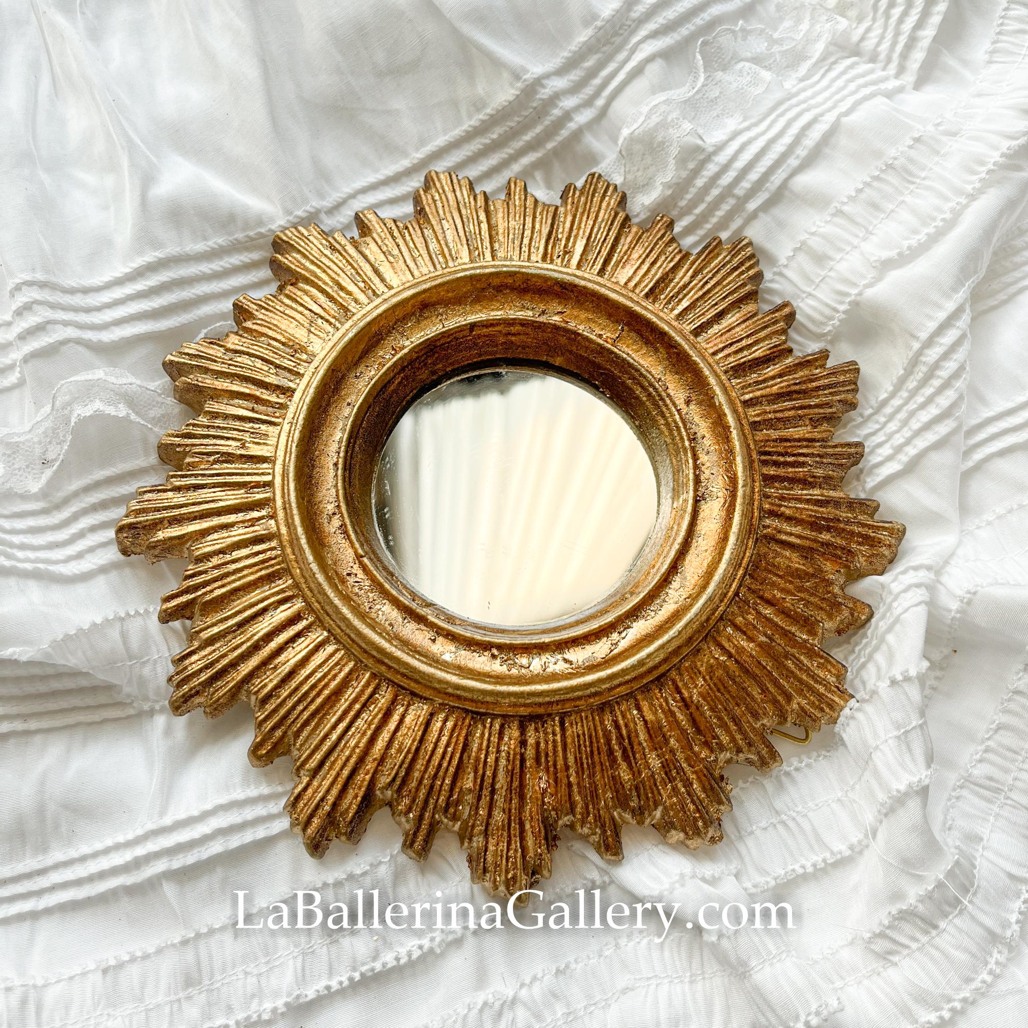 Rococo Sun Italian Florentine Frame Mirror Wood Gold Baroque Rococo Relief ...