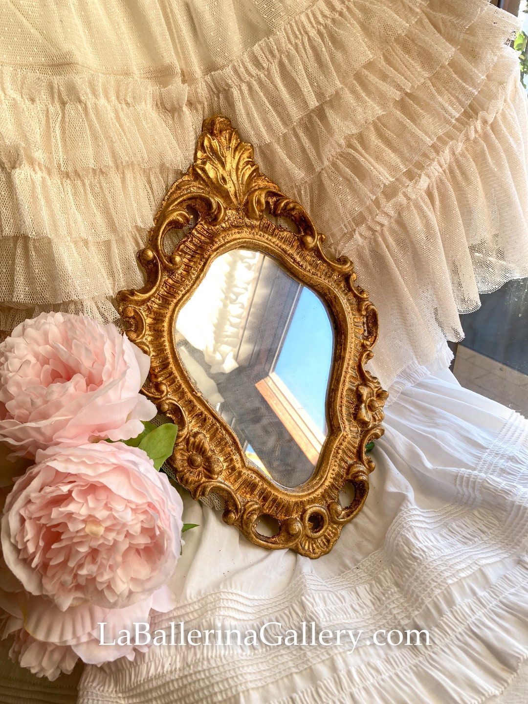 Italian Florentine Frame Mirror Wood Gold Baroque Rococo Relief ...