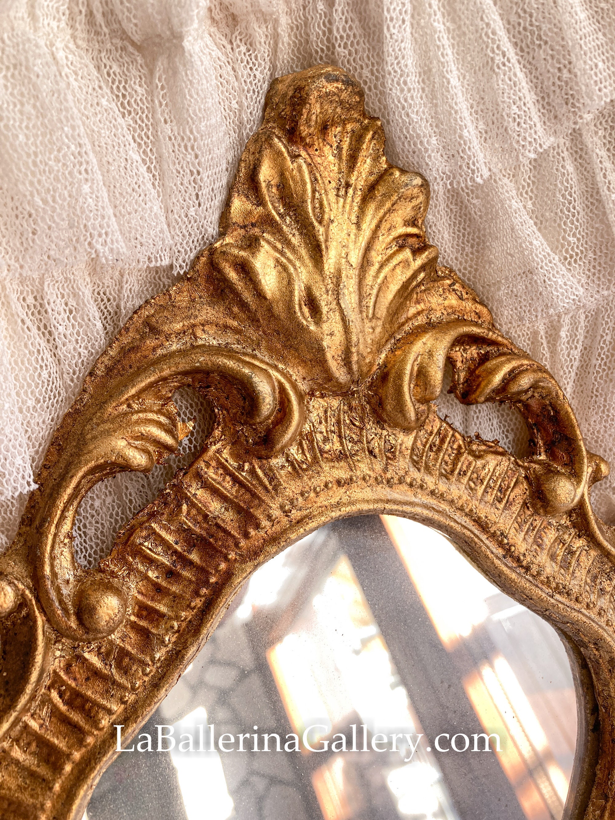 Baroque Rococo Bow Gold Retro Vintage Frame Mirror Oval Home Decoration  Classical Resin Victorian 