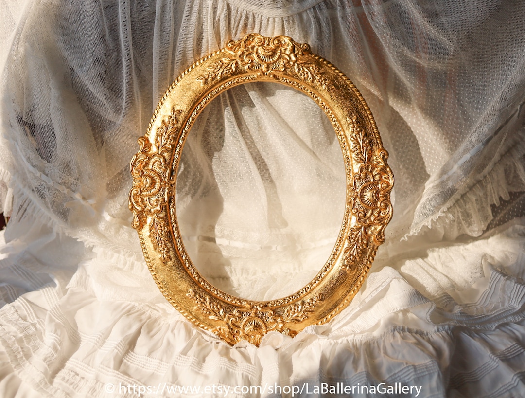 Italian Florentine Frame Wood Gold Baroque Rococo Relief Rose