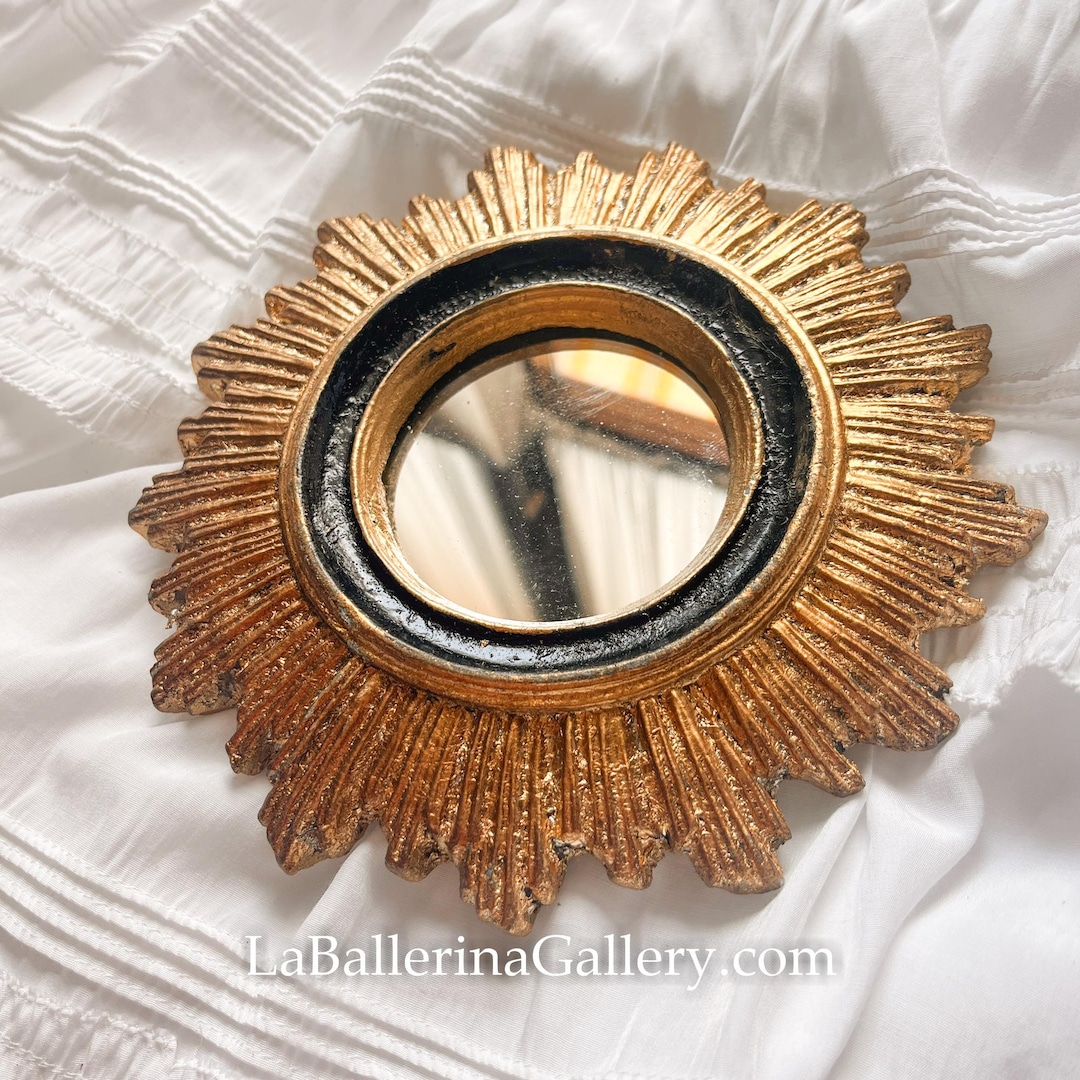 Rococo Sun Italian Florentine Frame Mirror Wood Gold Baroque Rococo Relief ...