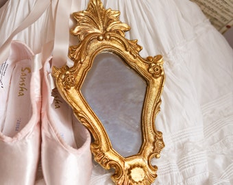 Italian Florentine frame mirror wood gold baroque rococo Relief countryside shabby chic wall European french made to order