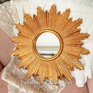 Special price defect Italian Florentine frame mirror wood gold baroque rococo Relief countryside shabby chic wall Vintage sun