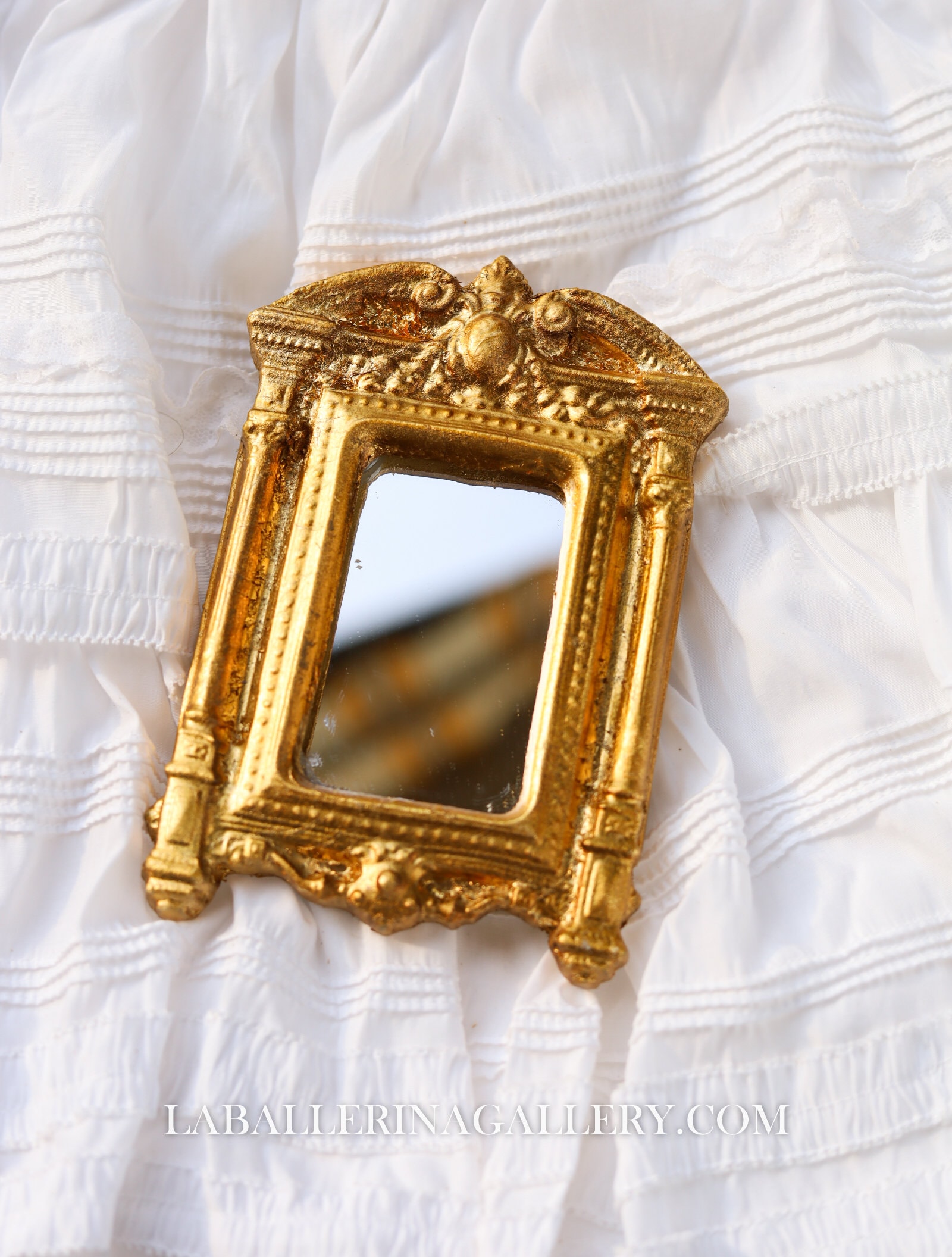 Italian Florentine Mini Frame Mirror Wood Gold Baroque Rococo Relief ...