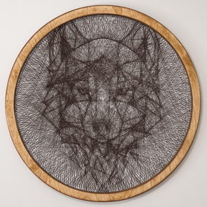 Geometric, Wolf, String art portrait, DIY for kids, Craft for kids, Animal, Pet portrait, Kids room, Pattern photo, Dog owner, Animal lover