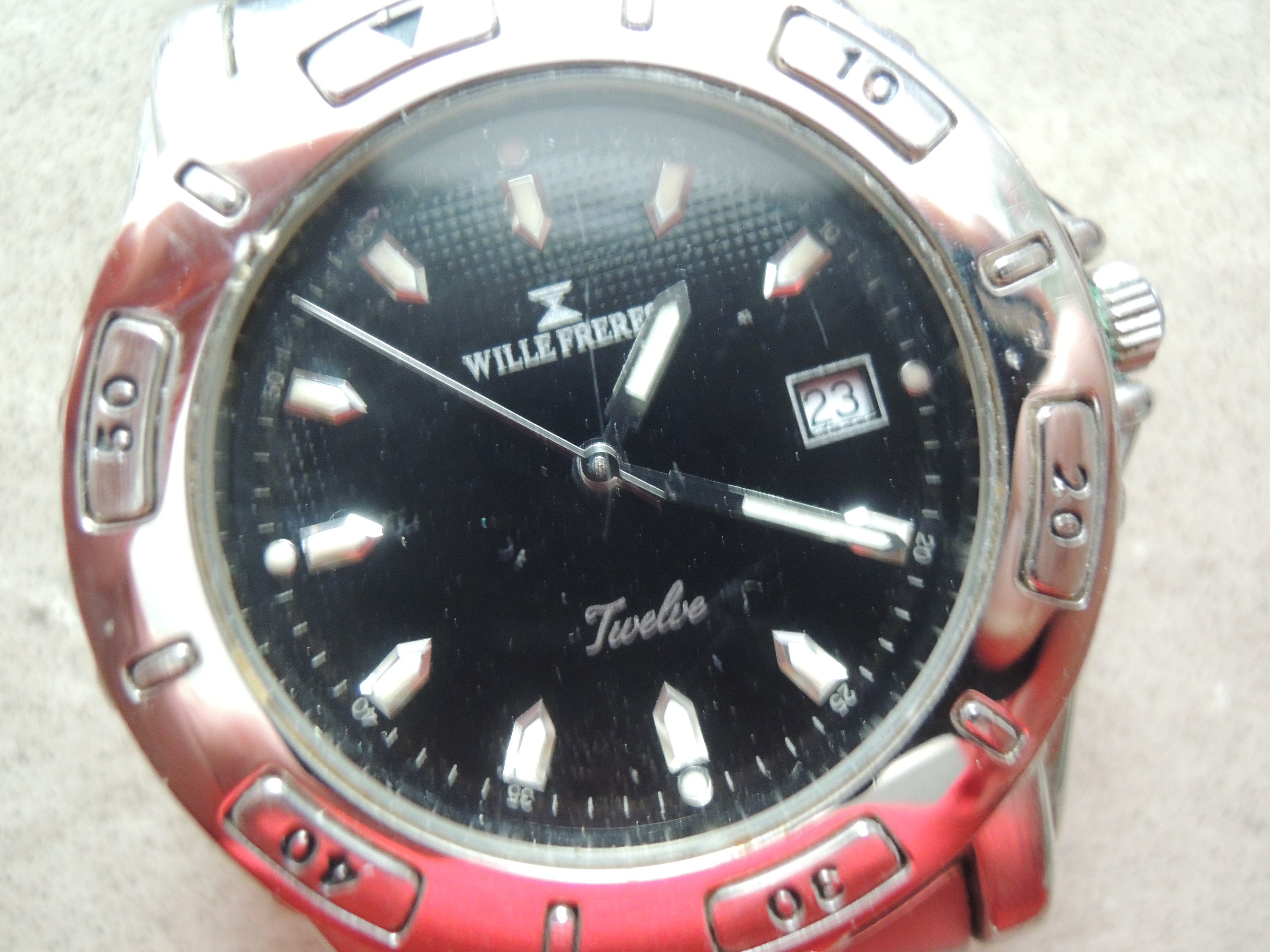 Mens Wille Freres twelve wrist watch all Stainless Quartz.Clean condition with SS quality bracelet  A Reliable Rare find in Best watches. Jewellery Watches Wrist Watches Mens Wrist Watches 