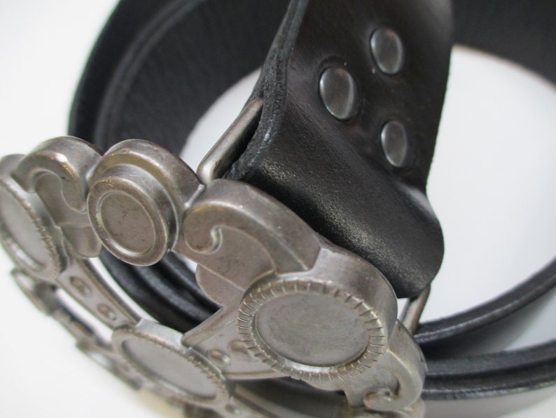 Game of Thrones Style Black Leather Belt With Gunmetal Buckle Etsy