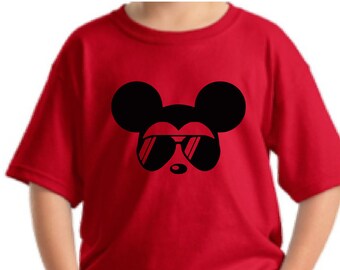 Disney Mickey Mouse Boys Tshirt/Disney shirt/Boys custom tshirt/Disney vacation shirt/Mickey Mouse tshirt/Mickey with sunglasses kids shirt