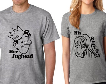 Her Jughead and His Betty couples matching shirts/Bughead shirts/ Riverdale tshirts/ Fun couple tshirt set/ Jughead Jones and Betty Cooper