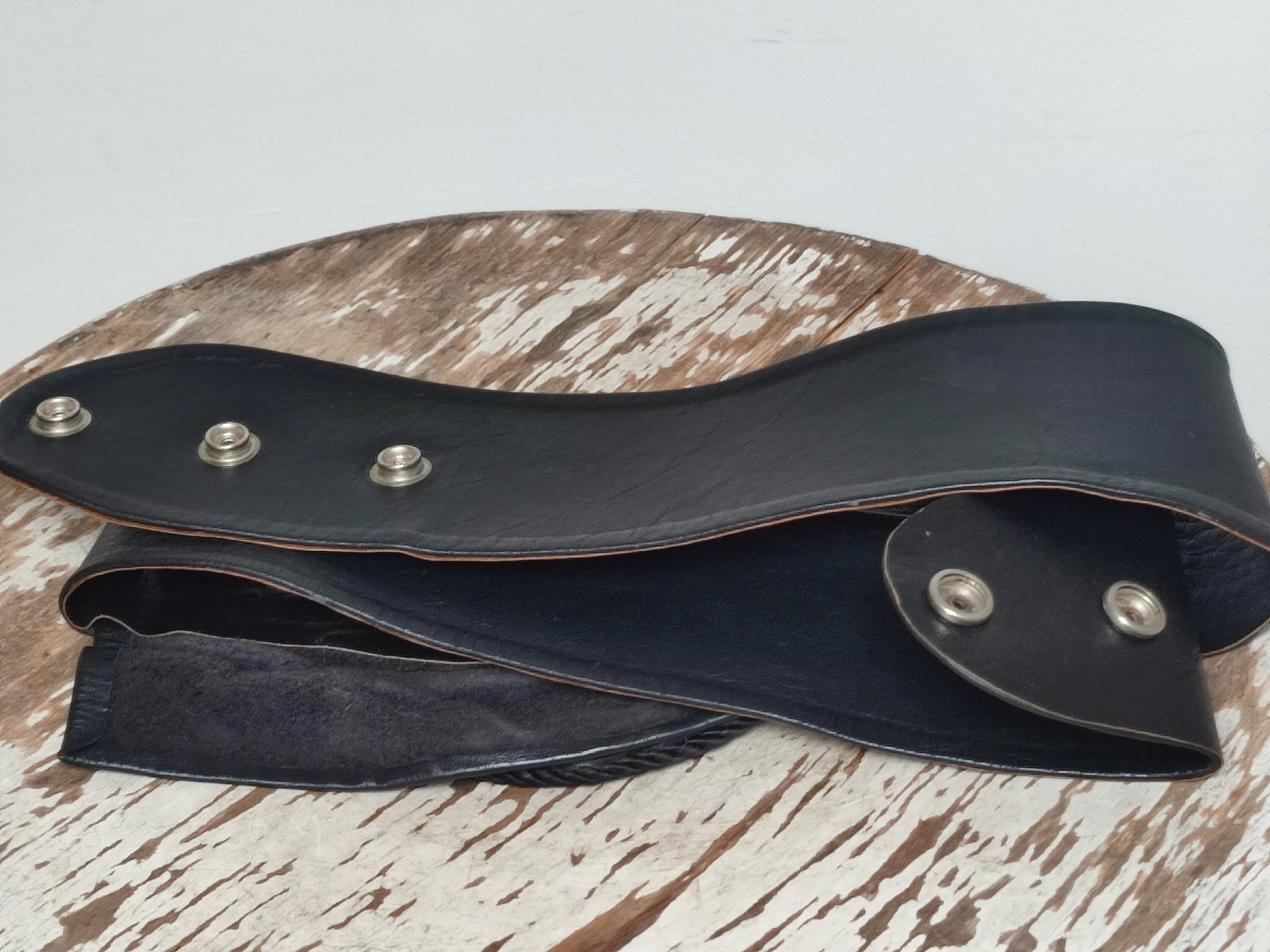 Black Leather Belt With Agate Stone - Etsy display picture 2