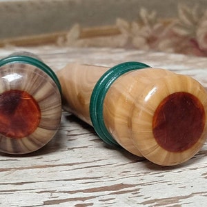 Celluloid umbrella handles, 20s rain accessories, vintage