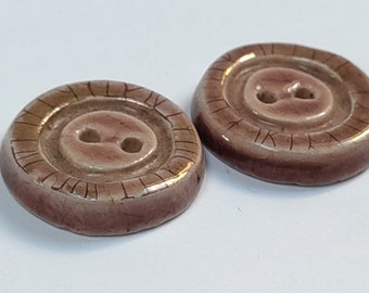 Bouton De Mercerie Ancien Rose Et Or - Lot De 1 à 10 Pièces - Occasion