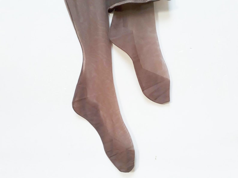 Vintage seam nylon stockings dark brown