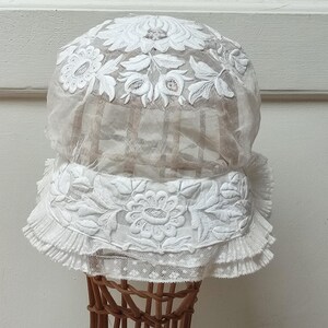 French coif, embroidered regional cap, Touraine