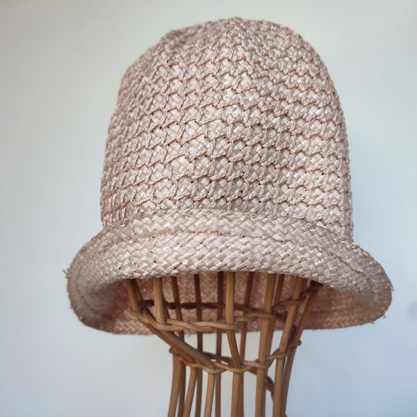 Navy Blue Straw Cloche Hat main image 1