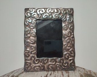 Metal picture frame enameled by French Edouard Rambaud