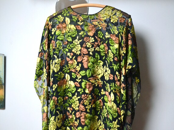 Poncho cape 20s, silk devour, slip in top, unique