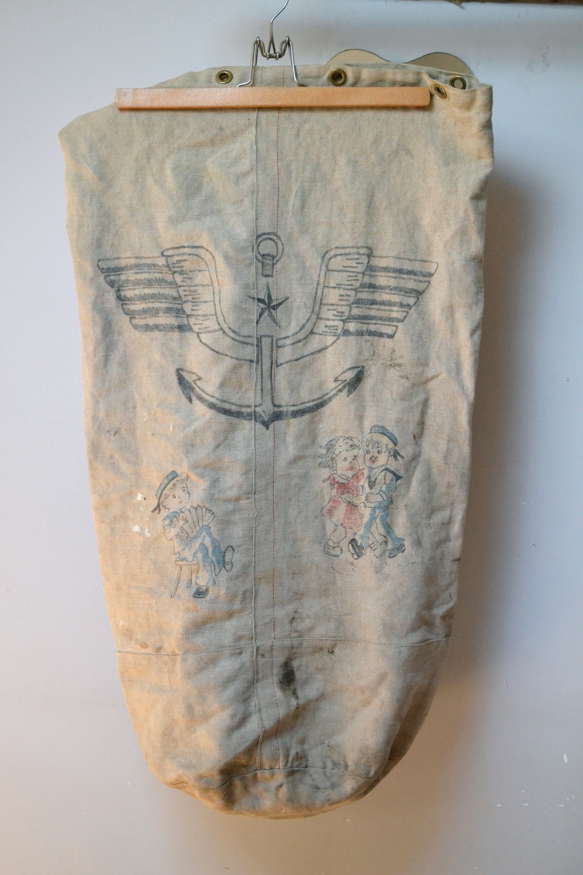 Sailor bag hand painted original maritime décor item vintage Etsy