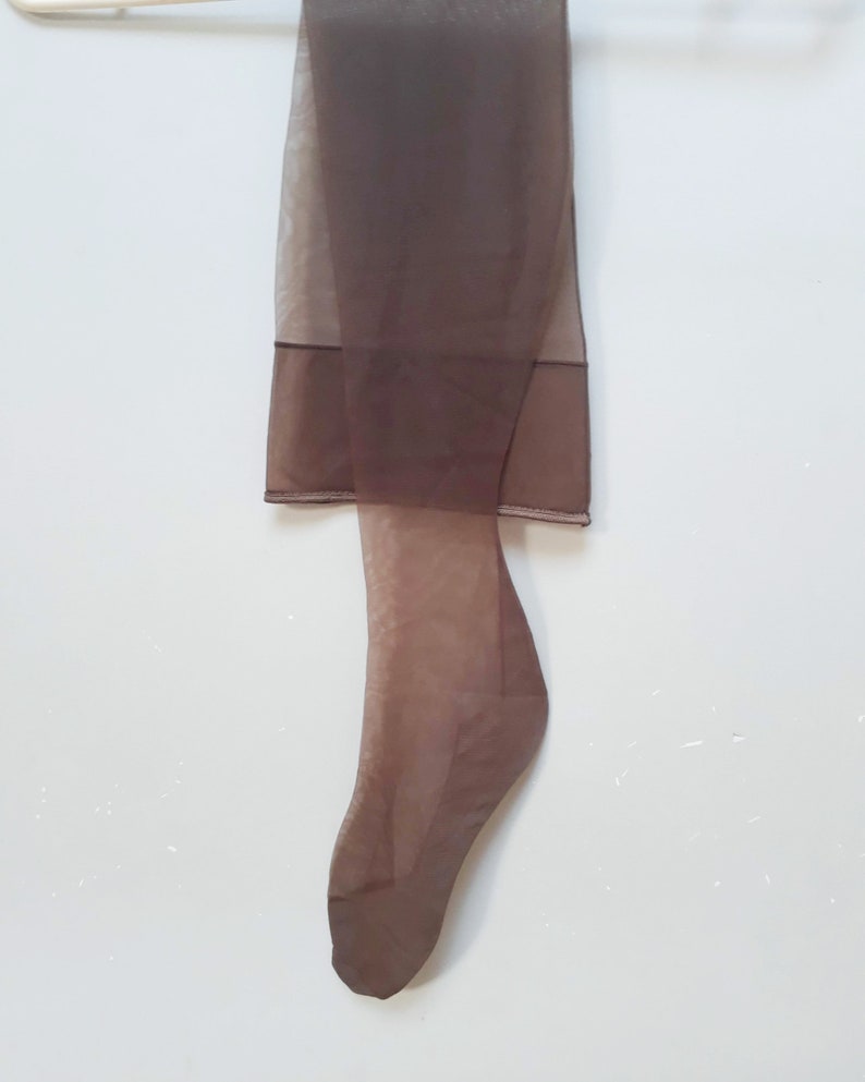 Vintage seam nylon stockings dark brown