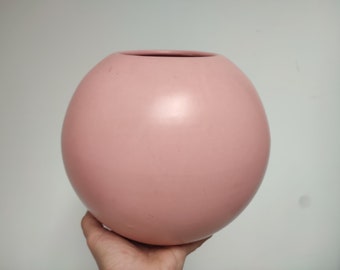 Vase boule en céramique rose pastel Saint-Clément