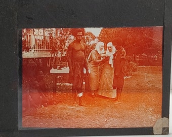 Plaque de verre photo de missionnaires