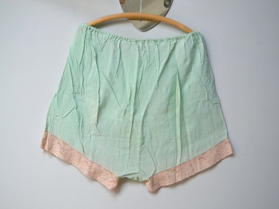 30s lingerie, French knickers, pale green boho pan