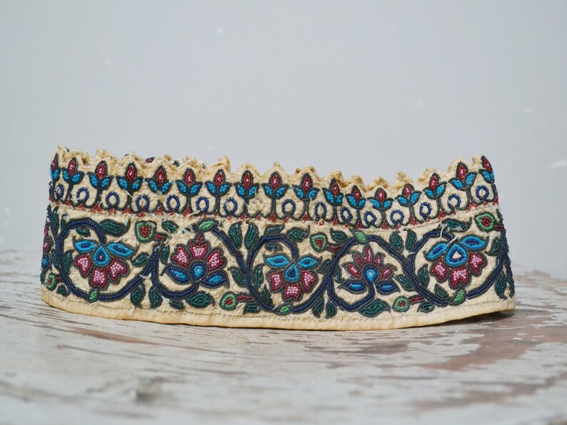 Beaded Floral Applique 20s Hand Embroidery Antique Etsy
