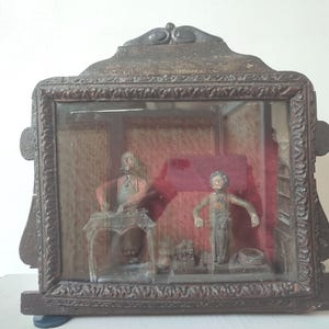Volkskunst-Diorama des Schusterhandwerks aus dem 19. Jahrhundert